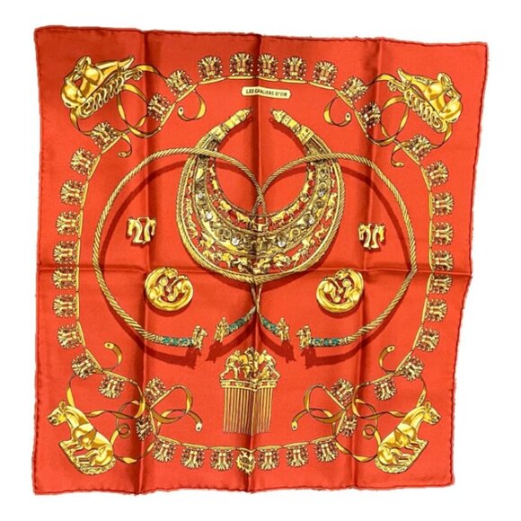 Authentic RARE! Hermes Les Cavaliers D'or Vintage 45cm Silk Scarf - Picture 1 of 7